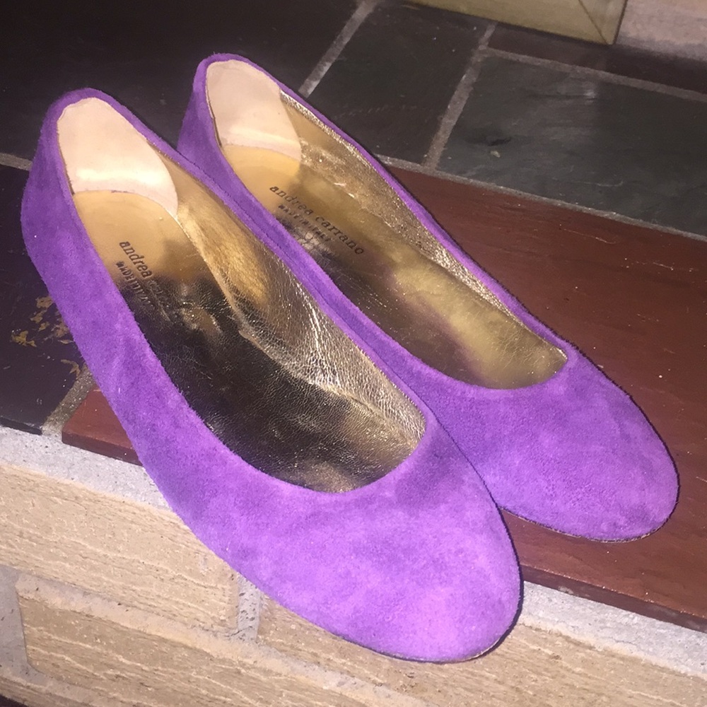 Andrea Carrano Purple Flats Made in Italy Size 37 SB4 - Picture 5 of 8